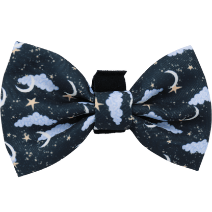 Bow tie with celestial pattern on a black background
