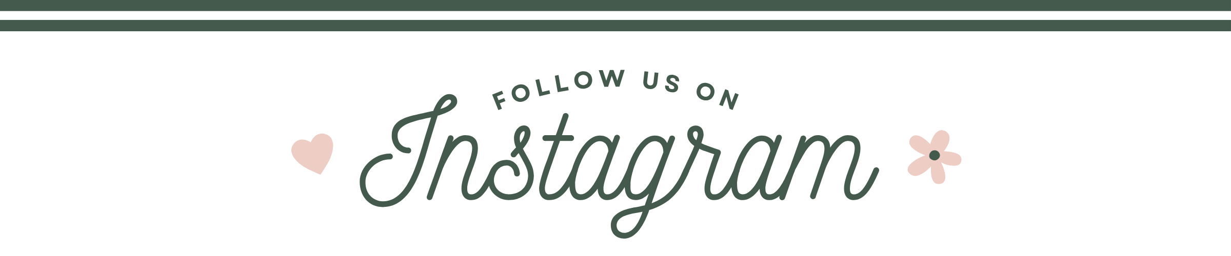 Call to action for following on Instagram with decorative elements on a white background